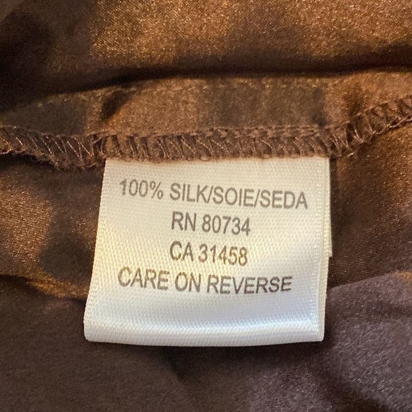 🆕 BCBGMaxAzria 100% Silk Brown Tiered Ruffled Midi Dress Sweetheart Neckline - Picture 6 of 9